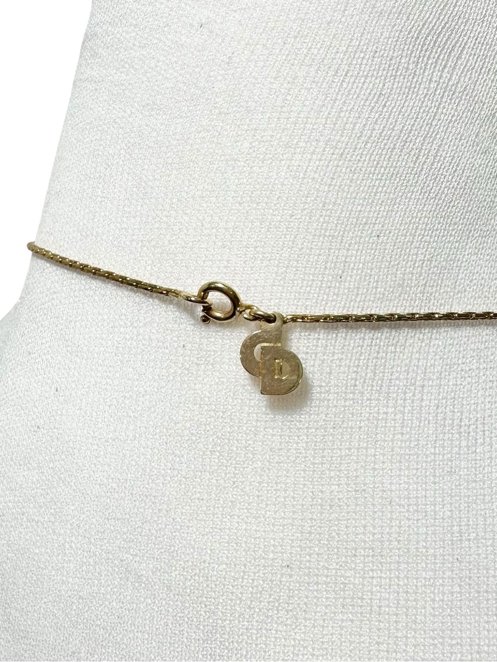Christian Dior Gold & Crystal “CD” Initials Engraved Vintage Necklace - Picture 12 of 14